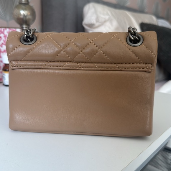 Kurt Geiger Quilted Tan Leather Chain Bag - Picture 5 of 7